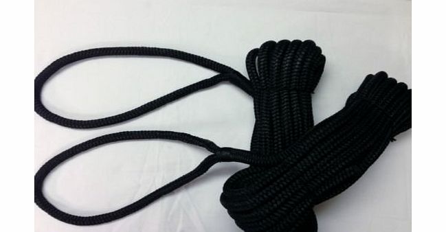 14mm X 2 Floating Mooring Lines Rope Soft Eye Spliced - Color: Navy - Size: 10Mt X2