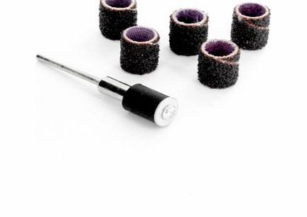 Rotacraft Coarse Sanding Drum and 5 Bands, Pack of 6, Silver