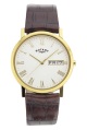 ROTARY gents brown leather strap watch