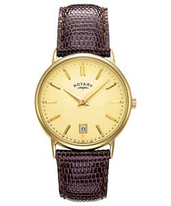 rotary Gents Brown Strap Watch
