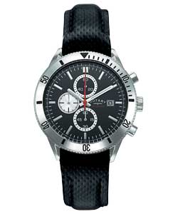 rotary Gents Chronograph Black Leather Strap Watch