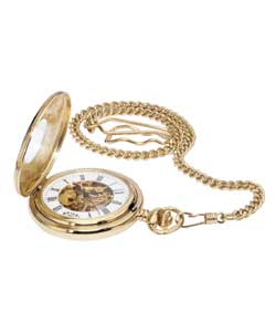 Gents Gold Plated Half Hunter Pocket Watch
