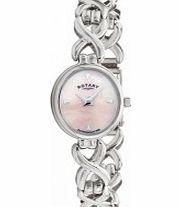 Rotary Ladies Pink Mop Silver Bracelet Watch