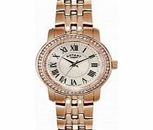 Rotary Ladies Rose Gold Stone Set Watch