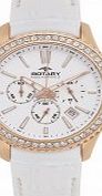 Rotary Ladies Summer Rose White Chronograph Watch