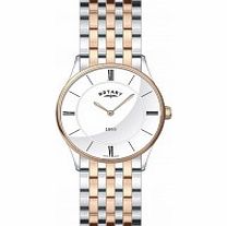 Rotary Ladies Ultra Slim White Two Tone Watch