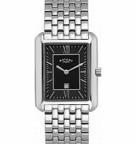 Rotary Mens Black Steel Watch