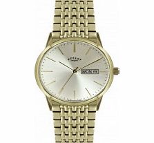 Rotary Mens Gold Steel Bracelet Watch