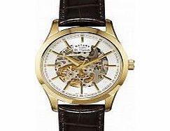 Rotary Mens Les Originales Gold Brown Automatic