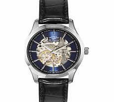 Rotary Mens Les Originales Steel Black Automatic