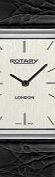 Rotary Mens London Black Leather Strap Watch