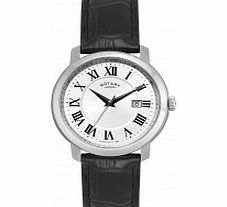 Rotary Mens Silver Black Watch