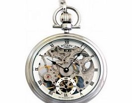 Rotary Mens Steel Pocket Watch