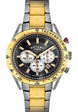 Rotary Mens Two-Tone Chronography Bracelet Watch
