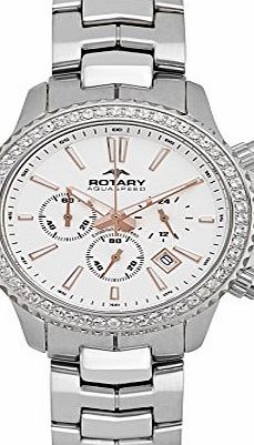 Rotary Watches Rotary ALB00086-C-01 Ladies Summer Rose Silver Chronograph Watch