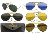 ROTHCO USA MILITARY ISSUE AVIATOR SUNGLASSES BLUE LENS..HI VIS