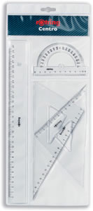Rotring 4 Piece Geometry Set Protractor Ruler 2