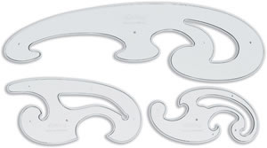 Rotring Centro Burmester Curve Drawing Aid Set 3