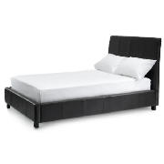 Rouen Leather Double Bed, Brown