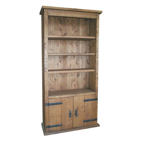 Rough Sawn Large Bookcase with Doors 917.015