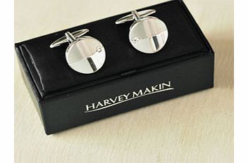 Round and Diamante Cufflinks by Harvey Makin
