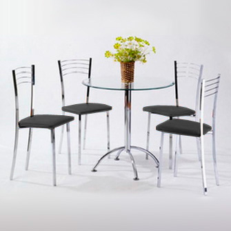 Round Glass Top Dining Set