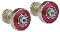 Round Pink / Violet Cufflinks by Mousie Bean