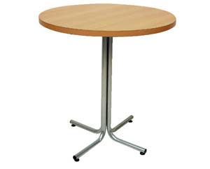 Round silver frame low bistro table