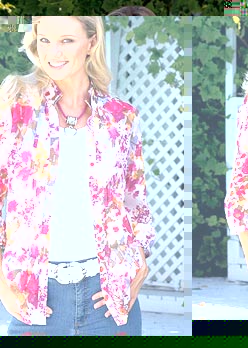 Rowlands Cotton Print Pintuck Blouse