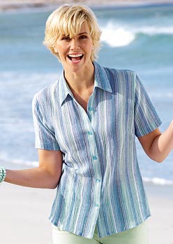 Rowlands Short Sleeve Cheesecloth Blouse