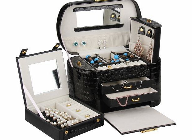 Large Jewellery Box Beads Storage Display Case jewellery Organizer ZG149BK