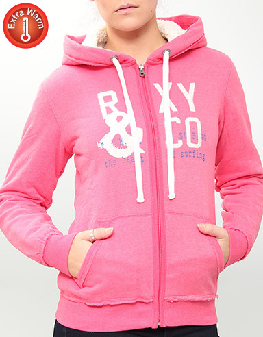 Roxy Block Party Sherpa zip hoody - Azalea