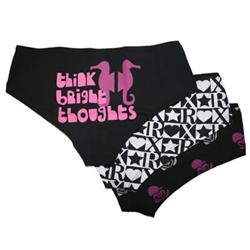 Boy Leg Pack Ladies Underwear - Caviar