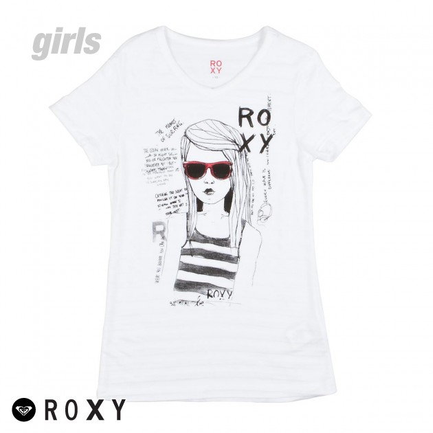 Roxy Girls Roxy Sunglasses T-Shirt - White