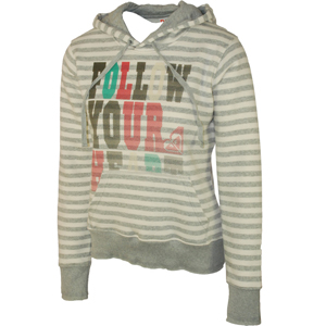 Roxy Ladies Ladies Roxy I Love Typo Relax Mix Stripe Hoody.