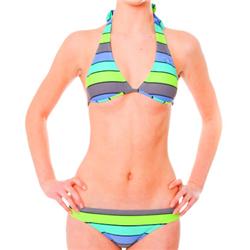 roxy Multico Stripes Scooter Halter Bikini - Green