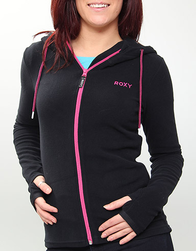 On The Run Zip hooded fleece - True Black