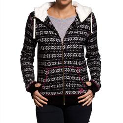 Roxy Revolution Sherpa Jacquard Hoody - True Black