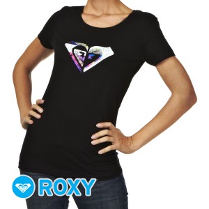 Roxy T-Shirts - Roxy Heart T-Shirt - True Black