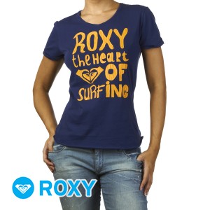 T-Shirts - Roxy Roll Sleeve T-Shirt - Indigo