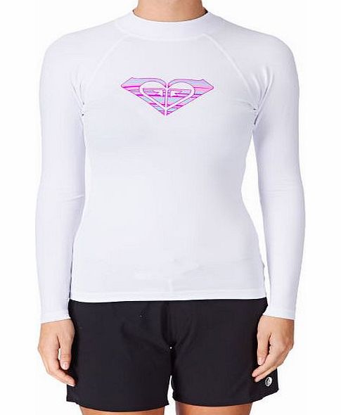 Roxy Womens Roxy Line Up Long Sleeve Rash Vest - White