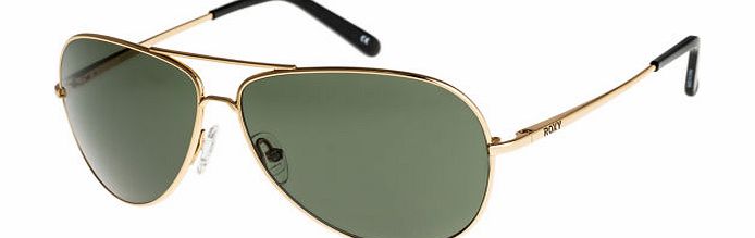 Roxy Womens Roxy Raf1 Sunglasses - Gold/green