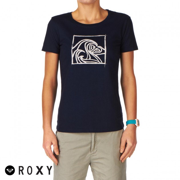 Roxy Womens Roxy Surfing Logo T-Shirt - Twilight