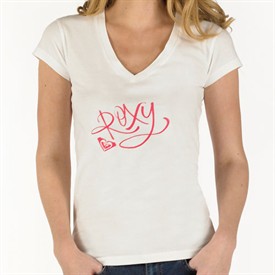 Roxy Womens Slowburn Why Not V-Neck T-Shirt White