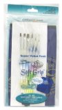 6 Soft Grip Red Sable Brushes with folding brush holder