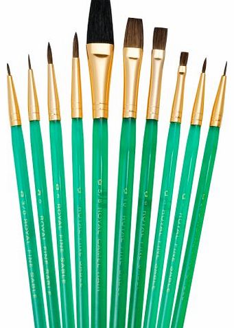 Royal and Langnickel Sable and Camel Hair Super Value Brush Set (Pack of 10)