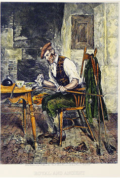 Royal and Ancient Hand Coloured Etching