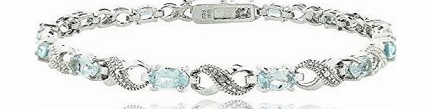 Royal Design 6.6ct Blue Topaz amp; Diamond Accent Infinity Bracelet