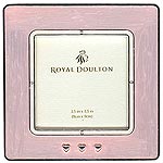 Royal Doulton 3.5 x 3.5 Pink Enamel Frame With Hearts