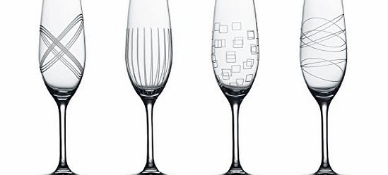 Royal Doulton Crystaline Party Stemware Flute, Set of 4, Clear